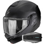 Casque Modular Scorpion Exo-Tech II Solid Matt Black + Kit Bluetooth Vortex HD