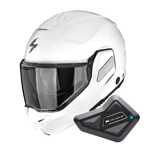 Modular Scorpion Exo-Tech II Solid White + Kit Bluetooth BT Mini