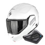 Casque Modular Scorpion Exo-Tech II Solid White + Kit Bluetooth BT Mini