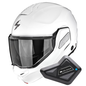Modular Scorpion Exo-Tech II Solid White + Kit Bluetooth BT Mini