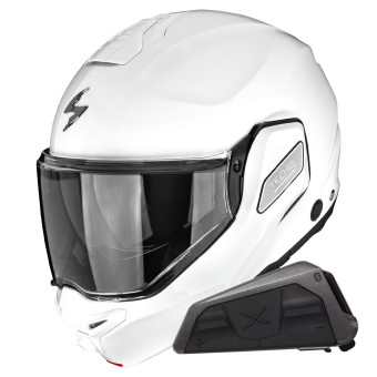 Modular Scorpion Exo-Tech II Solid White + Kit bluetooth Exo-Com Link-1