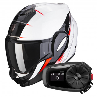 Modular Scorpion Exo Tech Primus Pearl White Black + Kit Bluetooth 5S