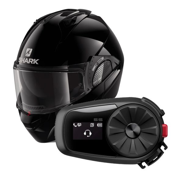 Modular Shark EVO GT Blank BLK + Kit Bluetooth 5S