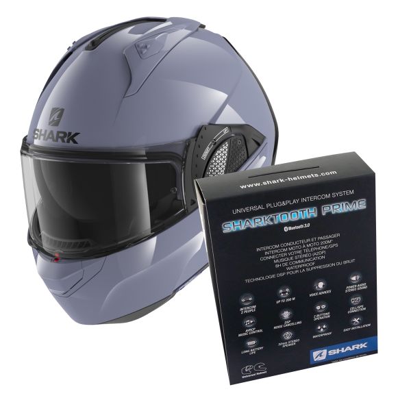 Modular Shark EVO GT Blank S01 + Kit Bluetooth Sharktooth Prime