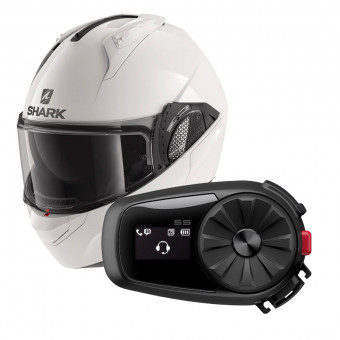 Modular Shark EVO GT Blank WHU + Kit Bluetooth 5S