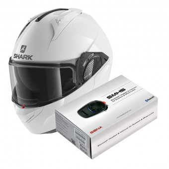 Modular Shark EVO GT Blank WHU + Kit Bluetooth Sena SMH5