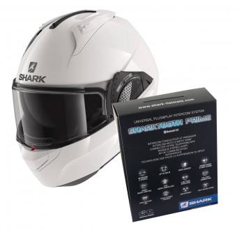 Modular Shark EVO GT Blank WHU + Kit Bluetooth Sharktooth Prime