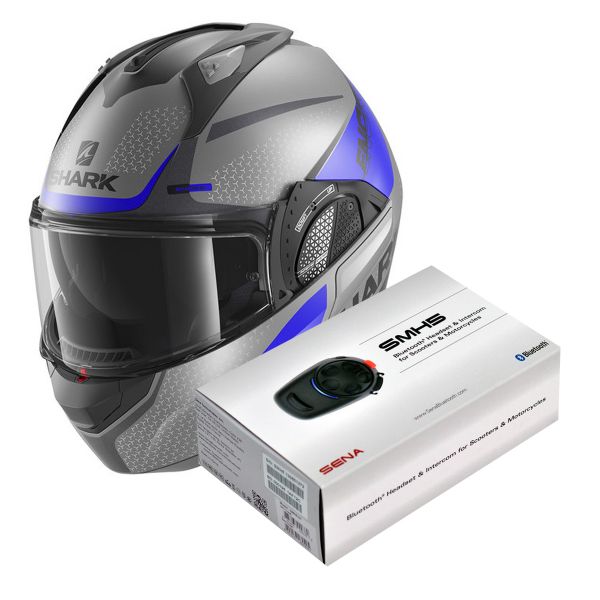 Modular Shark EVO GT Encke Mat ABK + Kit Bluetooth Sena SMH5