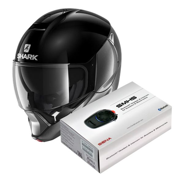 Modular Shark Evojet Dual Blank AKA + Kit Bluetooth Sena SMH5