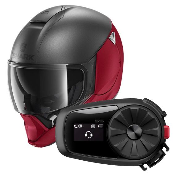 Modular Shark Evojet Dual Blank Mat RAR + Kit Bluetooth 5S Solo