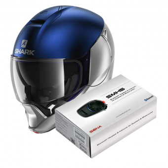 Modular Shark Evojet Dual Blank Mat SBS + Kit Bluetooth Sena SMH5