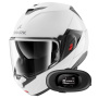 Casque Modular Shark Oxo Blank W05 + Kit bluetooth 5R Lite Solo