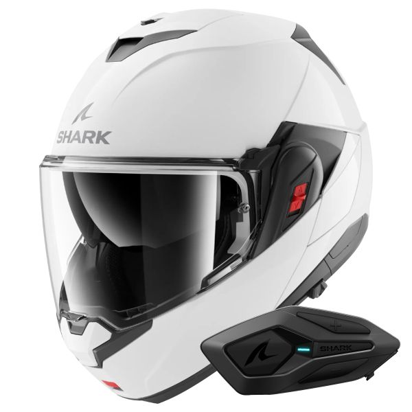 Modular Shark Oxo Blank W05 + Kit Bluetooth Sena for Shark Modular Shark Oxo Blank W05 + Kit Bluetooth Sena for Shark