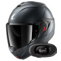 Casque Modular Shark Oxo Dark Shadow Mat B16 + Kit bluetooth 5R Lite Solo
