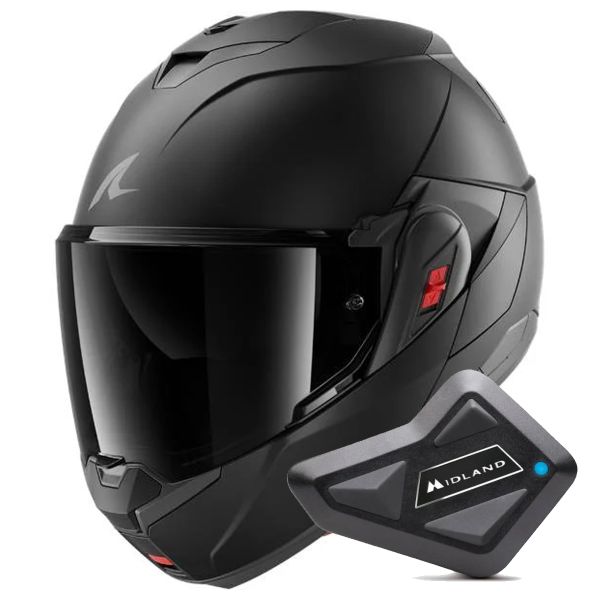 Modular Shark Oxo Dark Shadow Mat KMA + Kit Bluetooth BT Mini Modular Shark Oxo Dark Shadow Mat KMA + Kit Bluetooth BT Mini