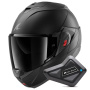 Casque Modular Shark Oxo Dark Shadow Mat KMA + Kit Bluetooth BT Mini