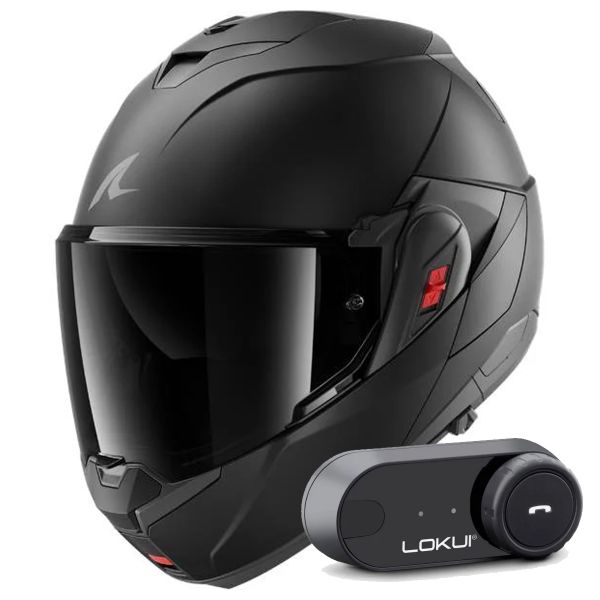 Modular Shark Oxo Dark Shadow Mat KMA + Kit Bluetooth Lokui K30 Modular Shark Oxo Dark Shadow Mat KMA + Kit Bluetooth Lokui K30