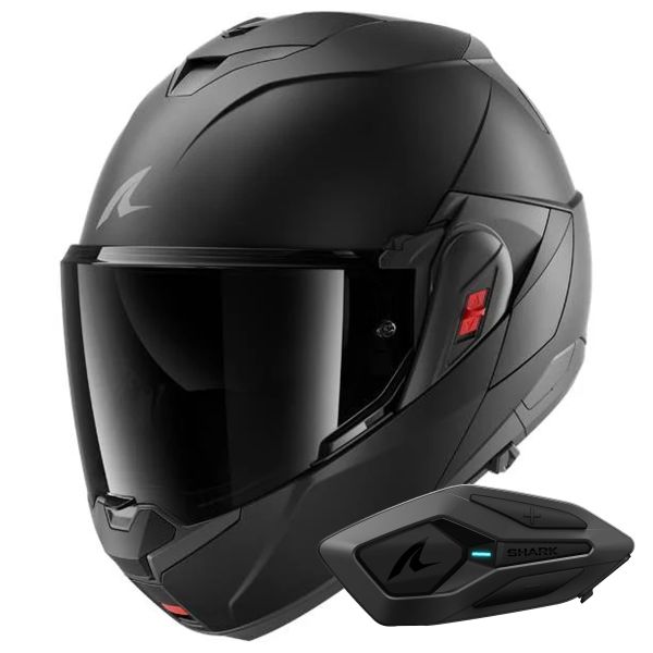 Modular Shark Oxo Dark Shadow Mat KMA + Kit Bluetooth Sena for Shark Modular Shark Oxo Dark Shadow Mat KMA + Kit Bluetooth Sena for Shark