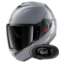 Casque Modular Shark Oxo Dark Shadow S05 + Kit bluetooth 5R Lite Solo
