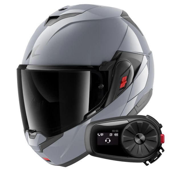 Modular Shark Oxo Dark Shadow S05 + Kit Bluetooth 5S Solo