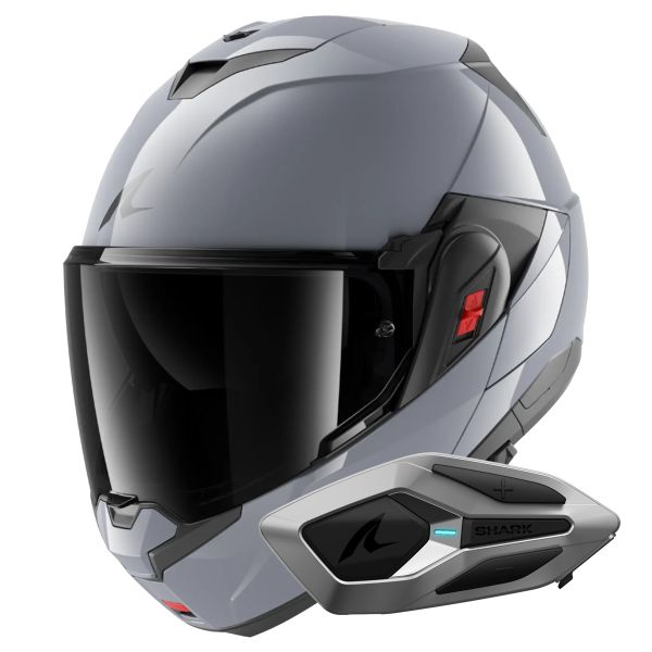Modular Shark Oxo Dark Shadow S05 + Kit Bluetooth Sena for Shark Mesh Solo