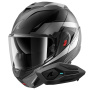 Casque Modular Shark Oxo Mekarium Mat AUK + Kit Bluetooth Sena for Shark Solo
