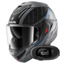 Casque Modular Shark Oxo Rydger Mat ABK + Kit bluetooth 5R Lite Solo