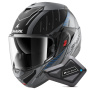 Casque Modular Shark Oxo Rydger Mat ABK + Kit Bluetooth BT Mini
