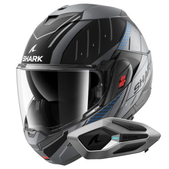 Casque Modular Shark Oxo Rydger Mat ABK + Kit Bluetooth Sena for Shark Mesh Solo Casque Modular Shark Oxo Rydger Mat ABK + Kit Bluetooth Sena for Shark Mesh Solo