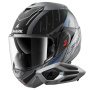 Casque Modular Shark Oxo Rydger Mat ABK + Kit Bluetooth Sena for Shark Mesh Solo