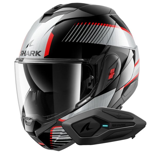 Modular Shark Oxo Sikter KUS + Kit Bluetooth Sena for Shark Mesh Solo