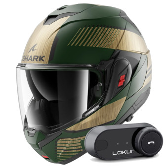 Casque Modular Shark Oxo Sikter Mat GUQ + Kit Bluetooth Lokui K30 Casque Modular Shark Oxo Sikter Mat GUQ + Kit Bluetooth Lokui K30