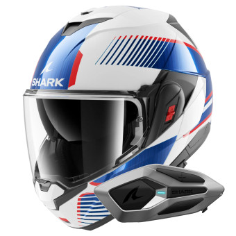 Casque Modular Shark Oxo Sikter WUB + Kit Bluetooth Sena for Shark Mesh Solo Casque Modular Shark Oxo Sikter WUB + Kit Bluetooth Sena for Shark Mesh Solo