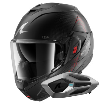 Casque Modular Shark Oxo SP Lyne Mat KAA + Kit Bluetooth Sena for Shark Mesh Solo