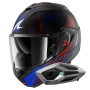 Casque Modular Shark Oxo Speed-Tech Mat KBR + Kit Bluetooth Sena for Shark Mesh Solo