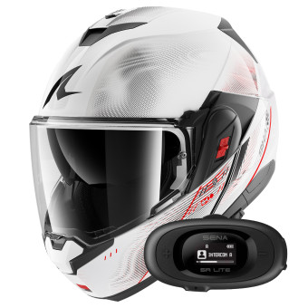 Casque Modular Shark Oxo Speed-Tech WRK + Kit bluetooth 5R Lite Solo