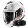 Casque Modular Shark Oxo Speed-Tech WRK + Kit bluetooth 5R Lite Solo