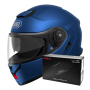 Casque Modular Shoei Neotec 3 Metal Azul Mate + Interfono Sena SRL-03