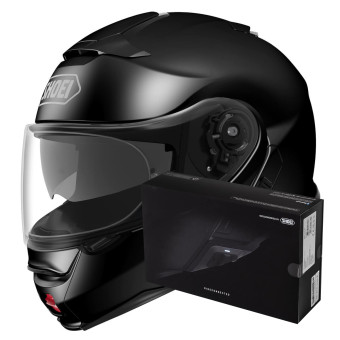 Modular Shoei Neotec II Black + Intercom Sena SRL-Mesh