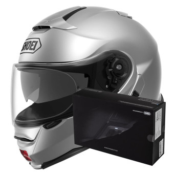 Modular Shoei Neotec II Light Silver + Intercom Sena SRL-Mesh