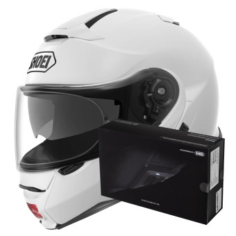 Modular Shoei Neotec II White + Intercom Sena SRL-Mesh