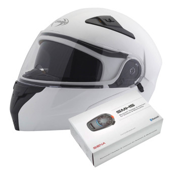 Modular Stormer Turn White + Kit Bluetooth SMH5 Solo