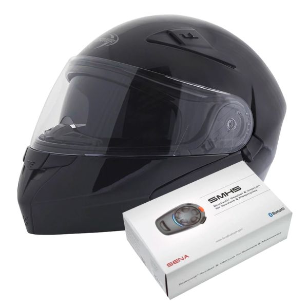 Modular Stormer Turn Black + Kit Bluetooth SMH5 Solo