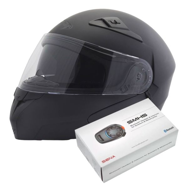 Modular Stormer Turn Matt Black + Kit Bluetooth SMH5 Solo