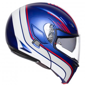AGV Compact ST Boston Azul Mate Blanco Rojo