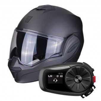 Modular Scorpion Exo Tech Anthracite + Kit Bluetooth Sena 5S Solo