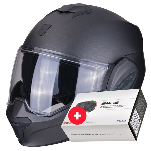 Pack Casco + Kit Bluetooth : Scorpion Exo Tech Antracita + Kit Bluetooth  SMH5 Solo | iCasque.es