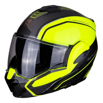 Scorpion Exo Tech Time-Off Amarillo Neon Plata + Kit Bluetooth Sena SMH5