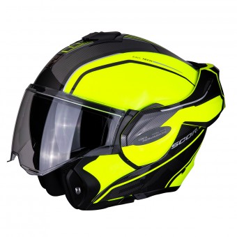 Scorpion Exo Tech Time-Off Amarillo Neon Plata + Kit Bluetooth Sena SMH5
