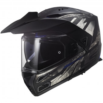 Modular LS2 Metro Evo P/J Buzz Matt Black Titanium Blue FF324